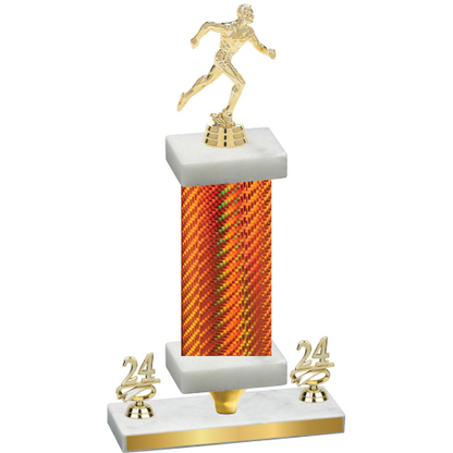 Premium Single Orange Carbon Fiber Year Running Trophy