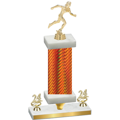 Premium Single Orange Carbon Fiber Year Running Trophy