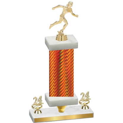 Premium Single Orange Carbon Fiber Year Running Trophy