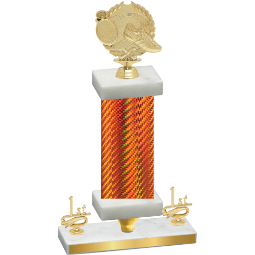Premium Single Orange Carbon Fiber First Place Running Trophy
