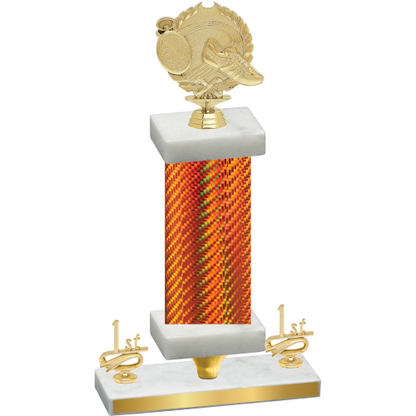 Premium Single Orange Carbon Fiber First Place Running Trophy