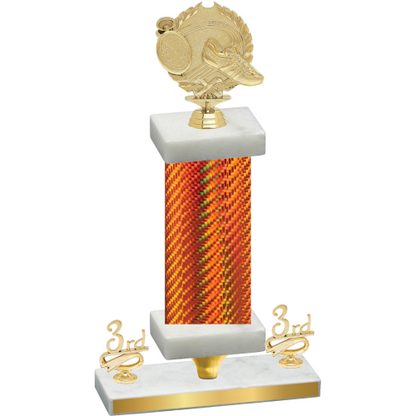 Premium Single Orange Carbon Fiber Third Place Running Trophy