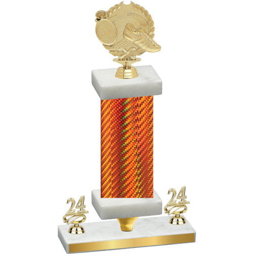 Premium Single Orange Carbon Fiber Year Running Trophy