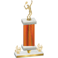 Premium Single Orange Carbon Fiber Fourth Place Tennis Trophy