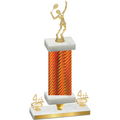 Premium Single Orange Carbon Fiber Fourth Place Tennis Trophy