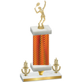 Premium Single Orange Carbon Fiber Victory Tennis Trophy