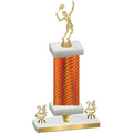 Premium Single Orange Carbon Fiber Year Tennis Trophy
