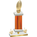 Premium Single Orange Carbon Fiber First Place Football Trophy