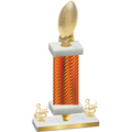 Premium Single Orange Carbon Fiber Third Place Football Trophy