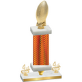Premium Single Orange Carbon Fiber Fourth Place Football Trophy