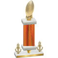 Premium Single Orange Carbon Fiber Victory Football Trophy