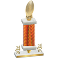Premium Single Orange Carbon Fiber Year Football Trophy