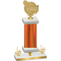 Premium Single Orange Carbon Fiber First Place Tennis Trophy