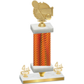 Premium Single Orange Carbon Fiber Fourth Place Tennis Trophy