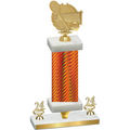 Premium Single Orange Carbon Fiber Year Tennis Trophy