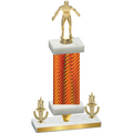 Premium Single Orange Carbon Fiber Victory Wrestling Trophy