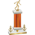 Premium Single Orange Carbon Fiber Victory Bowling Trophy