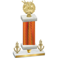 Premium Single Orange Carbon Fiber Victory Bowling Trophy