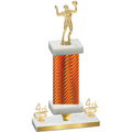 Premium Single Orange Carbon Fiber Fourth Place Volleyball Trophy