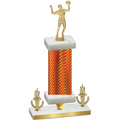 Premium Single Orange Carbon Fiber Victory Volleyball Trophy