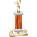 Premium Single Orange Carbon Fiber First Place Volleyball Trophy