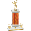 Premium Single Orange Carbon Fiber Second Place Volleyball Trophy