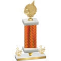 Premium Single Orange Carbon Fiber Third Place Volleyball Trophy