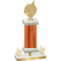 Premium Single Orange Carbon Fiber Fourth Place Volleyball Trophy