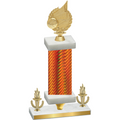 Premium Single Orange Carbon Fiber Victory Volleyball Trophy