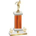 Premium Single Orange Carbon Fiber Fourth Place Tennis Trophy