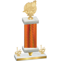 Premium Single Orange Carbon Fiber First Place Swimming Trophy
