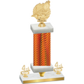 Premium Single Orange Carbon Fiber Fourth Place Swimming Trophy