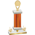 Premium Single Orange Carbon Fiber First Place Insert Trophy
