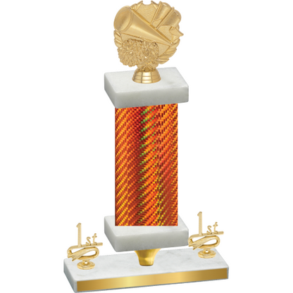 Premium Single Orange Carbon Fiber First Place Cheerleading Trophy