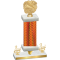 Premium Single Orange Carbon Fiber Third Place Cheerleading Trophy