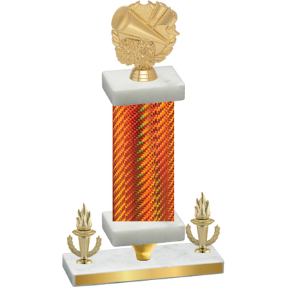 Premium Single Orange Carbon Fiber Victory Cheerleading Trophy