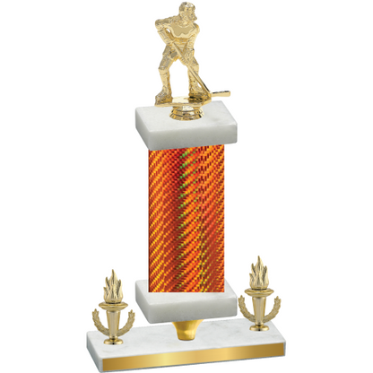 Premium Single Orange Carbon Fiber Victory Hockey Trophy