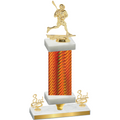 Premium Single Orange Carbon Fiber Third Place Lacrosse Trophy