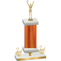 Premium Single Orange Carbon Fiber Second Place Victory Trophy