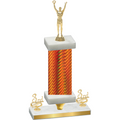 Premium Single Orange Carbon Fiber Third Place Victory Trophy