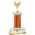 Premium Single Orange Carbon Fiber Third Place Victory Trophy