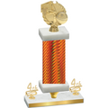 Premium Single Orange Carbon Fiber Fourth Place Basketball Trophy