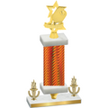 Premium Single Orange Carbon Fiber Victory Pickleball Trophy
