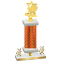 Premium Single Orange Carbon Fiber Year Pickleball Trophy