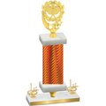 Premium Single Orange Carbon Fiber First Place Pickleball Trophy