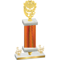 Premium Single Orange Carbon Fiber Third Place Pickleball Trophy