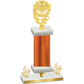 Premium Single Orange Carbon Fiber Fourth Place Pickleball Trophy