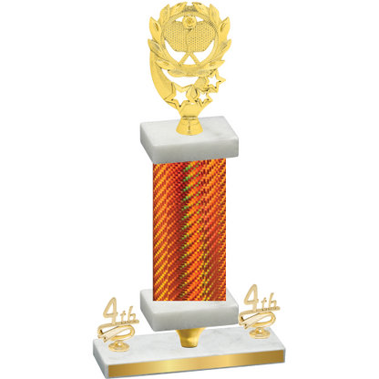 Premium Single Orange Carbon Fiber Fourth Place Pickleball Trophy