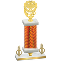 Premium Single Orange Carbon Fiber Victory Pickleball Trophy