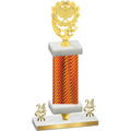Premium Single Orange Carbon Fiber Year Pickleball Trophy